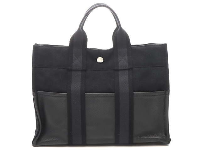 美品 正規品 HERMES エルメス フールトゥ PM レザー ブラック ⬜︎Ｅ エルメス フールトゥPM レザー ブラック シルバー金具 VO014891