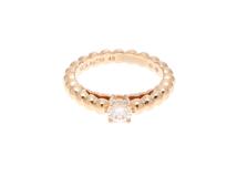 Van Cleef & Arpels ヴァンクリーフ&アーペル ペルレ ソリティア リング 49号 VCARA01VE00 K18PG ダイヤモンド0.31ct 2024年正規品【472】SJ