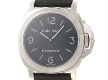 J番　PANERAI　パネライ　時計　ルミノール ベース　PAM00112　ブラック文字盤　シースルーバック　ステンレススチール/ラバー　手巻き　メンズ