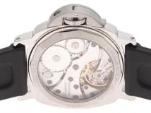J番　PANERAI　パネライ　時計　ルミノール ベース　PAM00112　ブラック文字盤　シースルーバック　ステンレススチール/ラバー　手巻き　メンズ