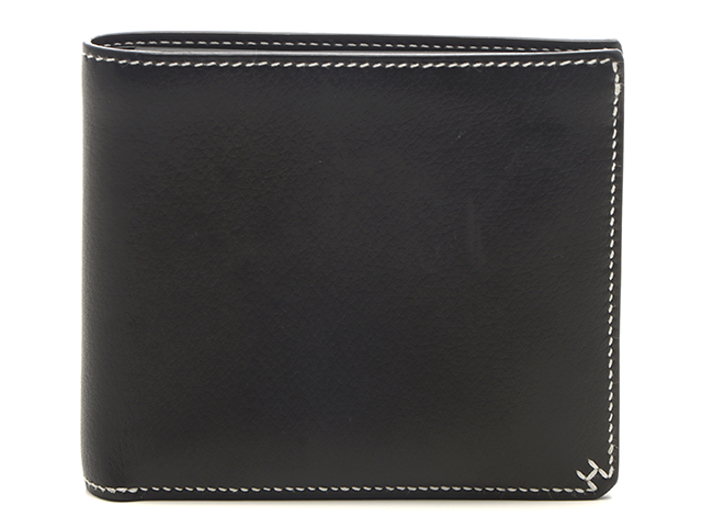 HERMES エルメス Hセリエ 二つ折り財布 ブラック W刻印 エバーカラー
