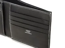 HERMES　エルメス　Hセリエ　二つ折り財布　ブラック　W刻印　エバーカラー【433】2120000349003