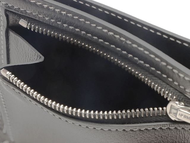 HERMES　エルメス　Hセリエ　二つ折り財布　ブラック　W刻印　エバーカラー【433】2120000349003