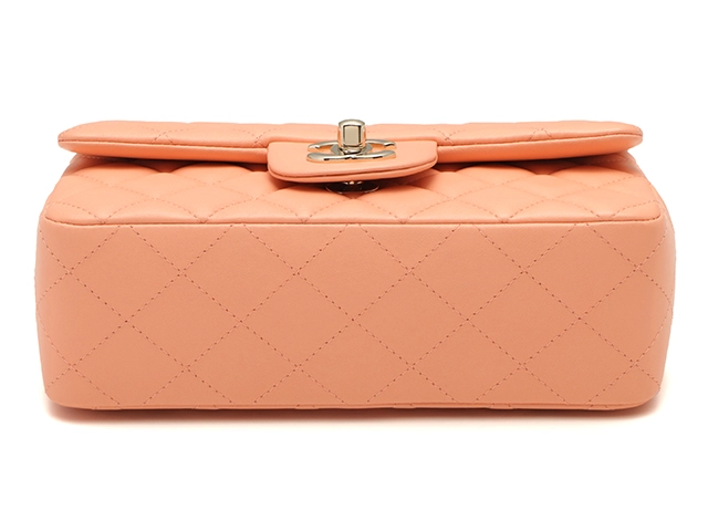 CHANEL　シャネル　ミニマトラッセ２０　チェーンショルダー　サーモンピンク／ＧＰ　ラムスキン　【471】