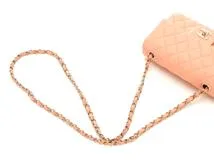 CHANEL　シャネル　ミニマトラッセ２０　チェーンショルダー　サーモンピンク／ＧＰ　ラムスキン　【471】