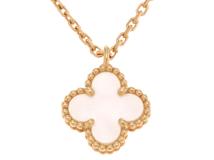 Van Cleef & Arpels　ヴァン クリーフ&アーペル　スウィートアルハンブラ　ネックレス　K18 ゴールド　白蝶貝　2.6g　2120000352065 【471】L