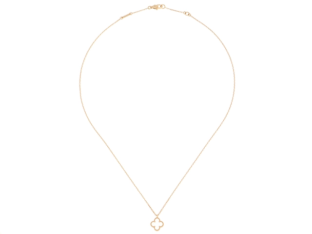 Van Cleef & Arpels ヴァン クリーフ&アーペル スウィートアルハンブラ ネックレス K18 ゴールド 白蝶貝 2.6g 2120000352065 【471】L