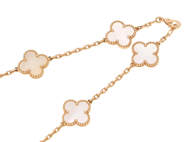 Van Cleef & Arpels ヴァンクリーフ&アーペル ヴィンテージアルハンブラ ネックレス 20モチーフ VCARA42100 K18YG/WMP 2025年正規品【472】SJ