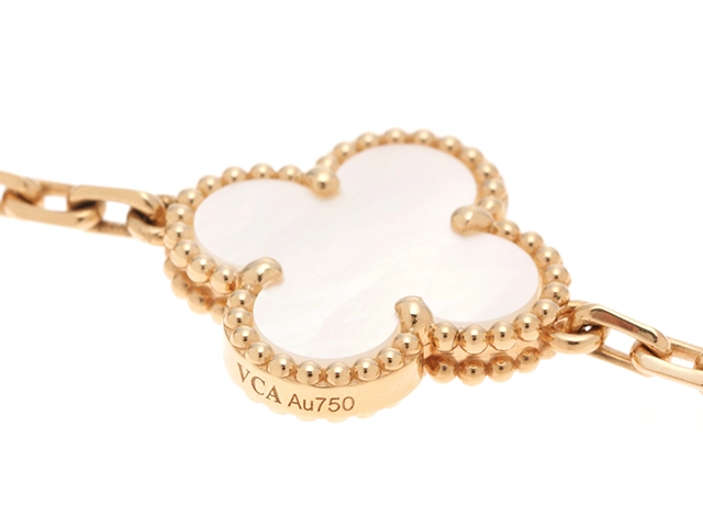 Van Cleef & Arpels ヴァンクリーフ&アーペル ヴィンテージアルハンブラ ネックレス 20モチーフ VCARA42100 K18YG/WMP 2025年正規品【472】SJ