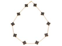 Van Cleef & Arpels ヴァンクリーフ&アーペル ヴィンテージアルハンブラ ネックレス VCARA42700 K18YG/10Pオニキス 2025年正規品【472】SJ