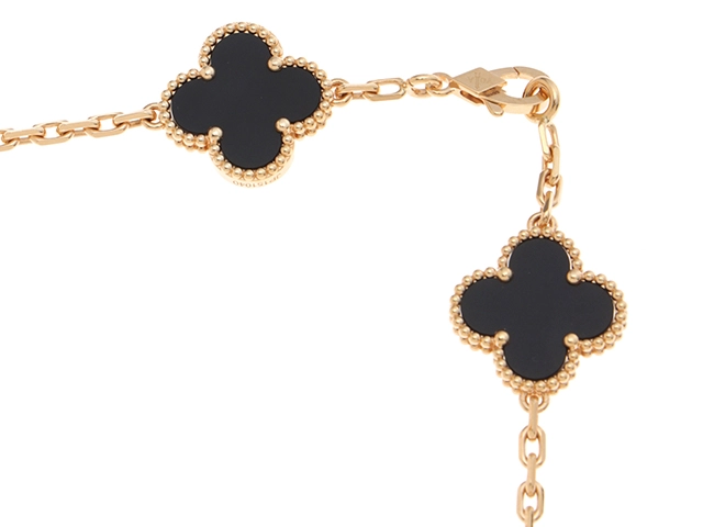 Van Cleef & Arpels ヴァンクリーフ&アーペル ヴィンテージアルハンブラ ネックレス VCARA42700 K18YG/10Pオニキス 2025年正規品【472】SJ