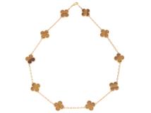 Van Cleef & Arpels ヴァンクリーフ&アーペル ヴィンテージアルハンブラ ネックレス VCARD40700 K18YG/10Pタイガーズアイ 2025年正規品【472】SJ