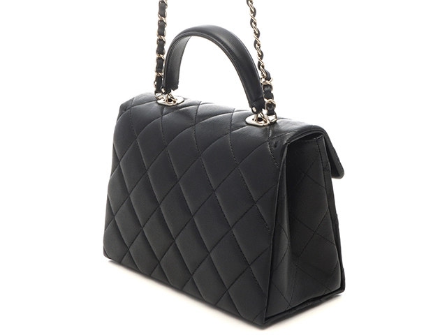 CHANEL シャネル マトラッセ トップハンドルバッグ 2WAY ショルダーバッグ ブラック GP ゴルード金具 キャビアスキン AS4712