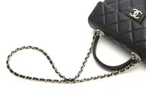 CHANEL シャネル マトラッセ トップハンドルバッグ 2WAY ショルダーバッグ ブラック GP ゴルード金具 キャビアスキン AS4712