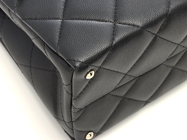 CHANEL シャネル マトラッセ トップハンドルバッグ 2WAY ショルダーバッグ ブラック GP ゴルード金具 キャビアスキン AS4712