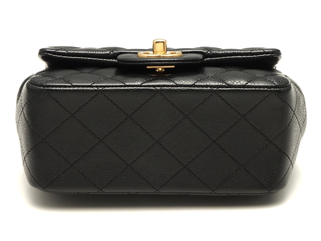 CHANEL シャネル ミニマトラッセ17チェーンショルダー ブラック/ゴールド金具 キャビア A01115【472】YY