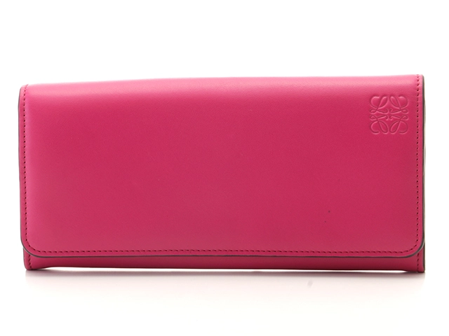 LOEWE ロエベ 二つ折り長財布 ピンク カーフ【473】 の購入なら「質