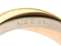 JEWELRY ノンブランドジュエリー 3連 リング 指輪 K18 3カラー ダイヤモンド 0.05ct 14号 【460】
