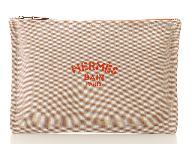 HERMES エルメス ニューヨッティング フラットポーチGM ベージュ