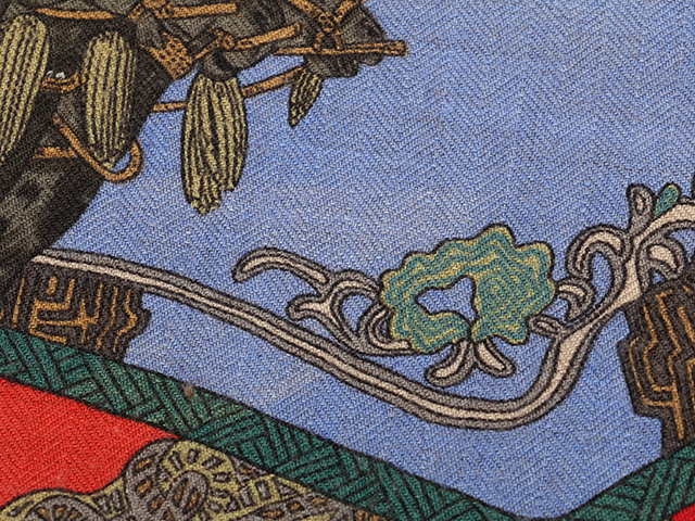 HERMES エルメス スカーフ カレ90 ART des STEPPES レッド