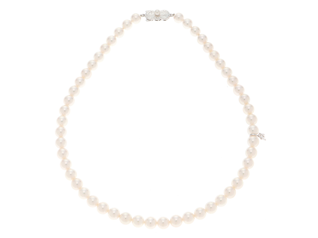 ミキモト MIKIMOTO アコヤ真珠 7.1-7.3mm ネックレス 38cm SV シルバー パール VLP 90176375