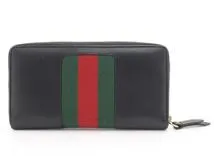 GUCCI グッチ ラウンドファスナー長財布 シルヴィ ブラック レザー