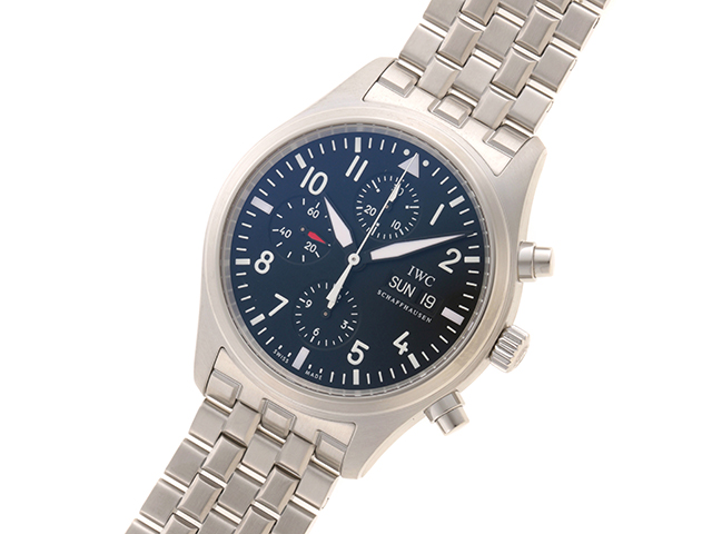 ＩＷＣ 時計 パイロットウォッチクロノグラフ IW371704 ブラック文字盤