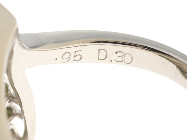 JEWELRY ノンブランドジュエリー リング 指輪 PT900/K18 プラチナ ホワイトゴールド エメラルド 0.95ct ペリドット ダイヤモンド 0.30ct ペアシェイプカット 11号 【460】2120500100258