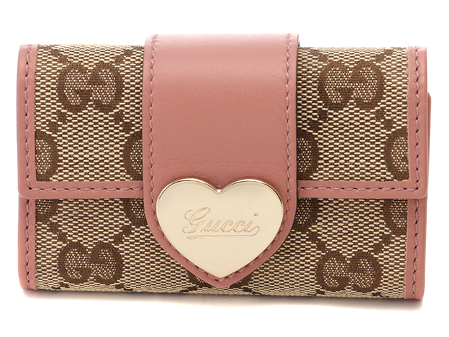 GUCCI グッチ GGキャンバス 6連キーケース ベージュ ブラウン 中古品