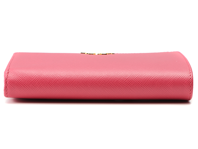 PRADAプラダ二つ折り財布サフィアーノレザーピンクレディース 超美品