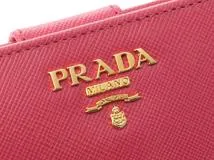PRADA プラダ 1M1225 レディース ZIP二つ折り財布 ピンク サフィアーノ