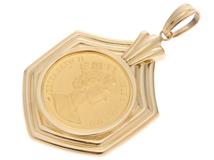 JEWELRY　ジュエリー　コイン　トップ　金貨  K24 枠 K18　4.8g　2120500140230【437】