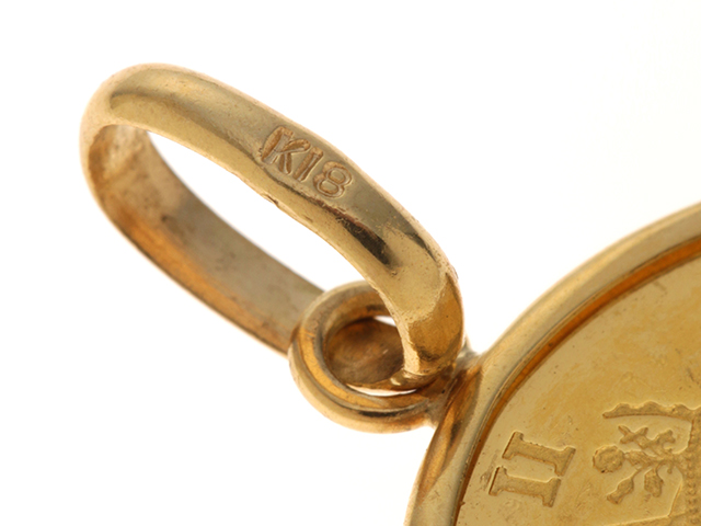 JEWELRY ジュエリー コイン トップ 金貨 ツバル 馬 エリザベス