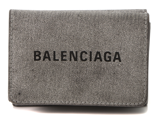 バレンシアガ　折り財布　ミニウォレット　エブリデイ　シルバー　グリッターラメ バレンシアガ 折り財布 ミニウォレット エブリデイ シルバー