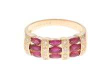 JEWELRY　ノンブランドジュエリー　K18イエローゴール　リング　ルビー1.10ct/ダイヤモンド0.12ct　12号　約4.4ｇ【430】2120500156415