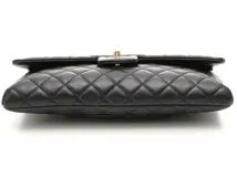 CHANEL シャネル マトラッセ クラッチバッグ ブラック/GP キャビア 