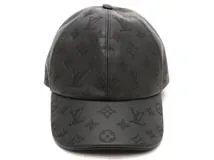LOUISVUITTON ルイヴィトン　キャップ・モノグラムシャドウ レザーM76581　 ノワール 　60サイズ　【472】KS