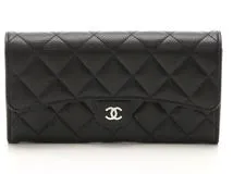 CHANEL シャネル クラシック ロングフラップウォレット ブラック／SV ...