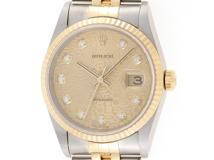 【U番】ROLEX　ロレックス　時計　デイトジャスト　16233G　シャンパンコンピューター10PD　オートマチック　自動巻き　YG/SS　イエローゴールド/ステンレススチール（2120500178950）【200】