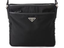 PRADA プラダ ショルダーバッグ ナイロン/サフィアーノレザー ブラック シルバー金具 2VH797【434】
