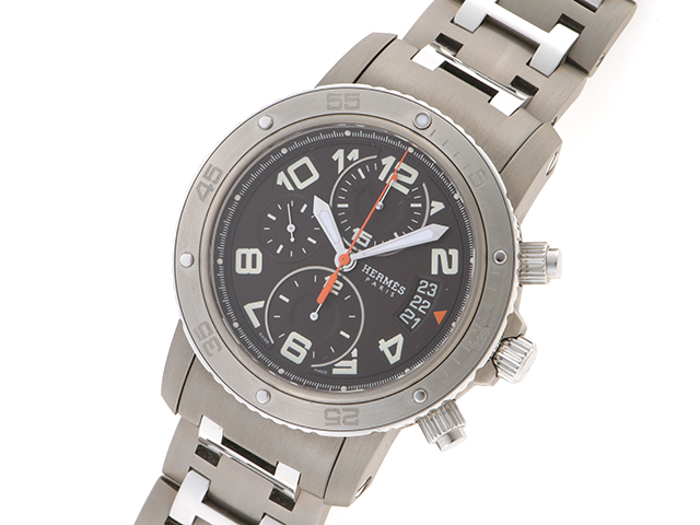 HERMES エルメス クリッパーダイバー CP2.941 SS/TI グレー 男性用自動