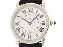 Cartier　カルティエ　ロンドソロSM　W6700155　ステンレス/革　シルバー　女性用クオーツ時計【473】