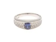 JEWELRY　ジュエリー　 　リング　PT900プラチナ　　サファイヤ0.69　/ダイヤモンド0.27 　8.3g　#10.5　【472】HSA