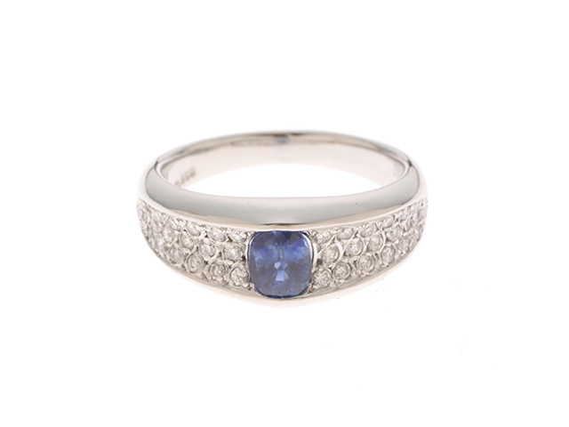 JEWELRY　ジュエリー　 　リング　PT900プラチナ　　サファイヤ0.69　/ダイヤモンド0.27 　8.3g　#10.5　【472】HSA