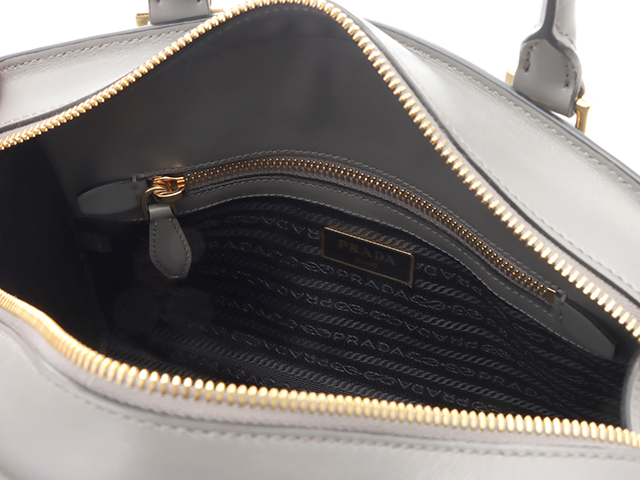 PRADA プラダ 2wayバッグ 1BA164 サフィアーノ/レザー グレー/GP