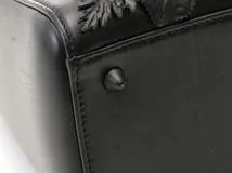 DIOR　ディオール　3Dフラワー　レディディオール　ミディアム　ハンドバッグ ブラック レザー　433