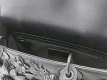 DIOR　ディオール　3Dフラワー　レディディオール　ミディアム　ハンドバッグ ブラック レザー　433