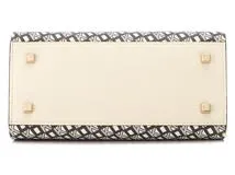 【大黒屋ECサイト・店頭限定】 VALEXTRA 　ヴァレクストラ 　ハンドバッグ　 ミニ イジィデ ソフトカーフスキン　 アイボリー/ブラック 　V5U95-028-00PO-OC【472】HA