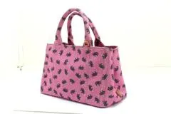 PRADA プラダ エレファント ミニカナパ 2way 1BG439 ピンク キャンバス 