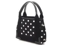 BALENCIAGA　バレンシアガ　ドット柄ネイビーカバスXS　ブラック/ホワイト　390346　ショルダーバッグ【434】2120500209661